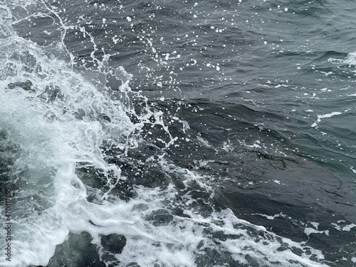 Close up of waves splashing in the sea