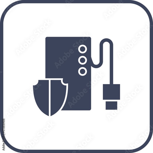 Hard disk Glyph Round Corner Vector Icon Design