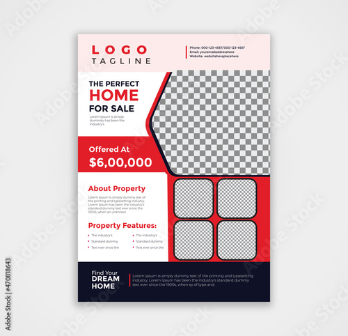 Real Estate dark flyer design template