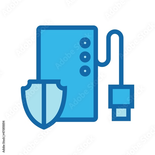 Hard disk Line Filled Blue Vector Icon Design