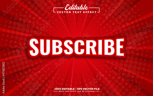 Subscribe button editable 3d text effect design