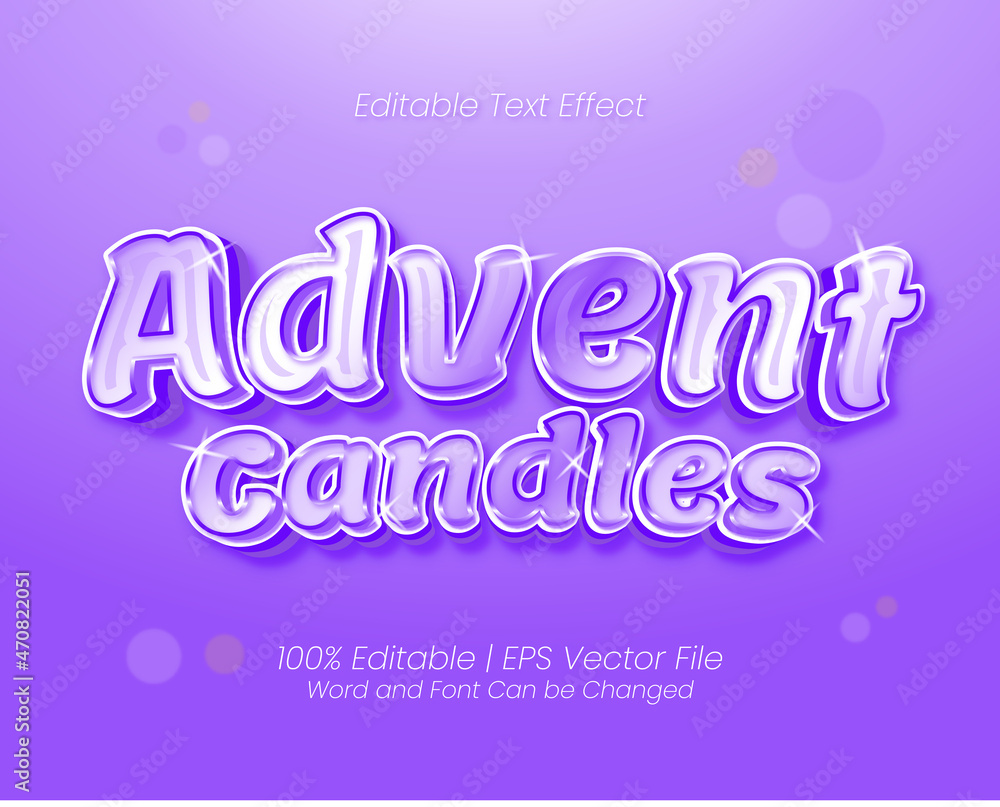Editable text effect - Advent Candles modern 3d luxury style Vector Editable text effect - Advent Candles modern 3d luxury style Vector