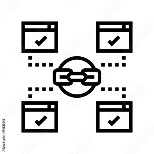 relevant outbound links line icon vector. relevant outbound links sign. isolated contour symbol black illustration