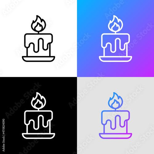 Candle thin line icon. Modern vector illustration.