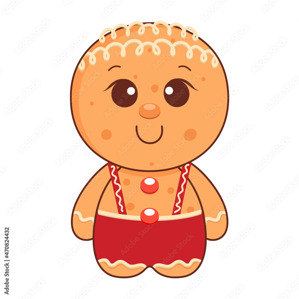 Cute merry christmas gingerbread man. Vector illustration. Cute merry christmas gingerbread man. Vector illustration.