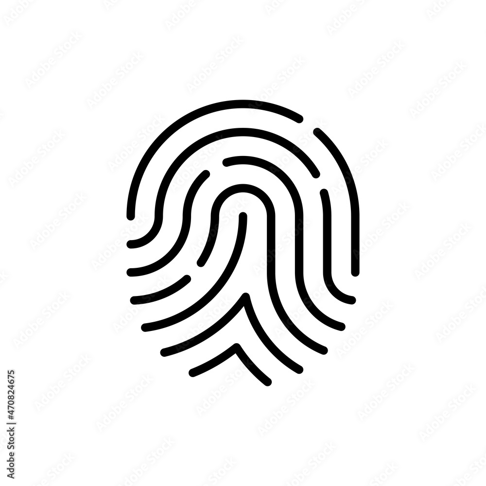 Fingerprint thin line icon. Modern vector illustration. Fingerprint thin line icon. Modern vector illustration.