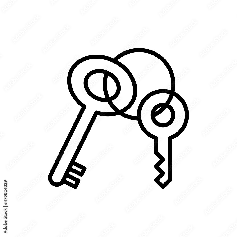 Keyset thin line icon, symbol of security and protection. Modern vector ...