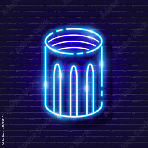 Female thread fitting neon icon. Irrigation system, watering system, hose and accessories glowing signs. Vector illustration for design, website, advertising, store, goods.