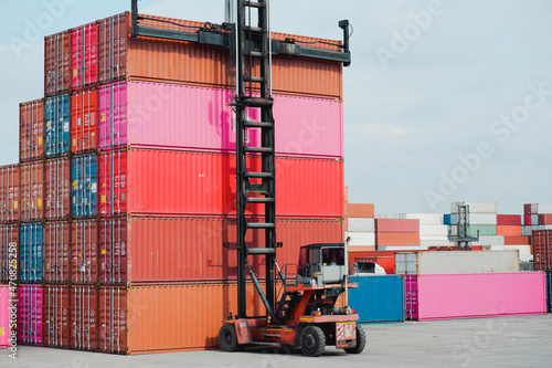 Working in a container yard Container handlers