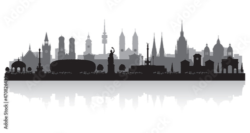 Munich Germany city skyline silhouette