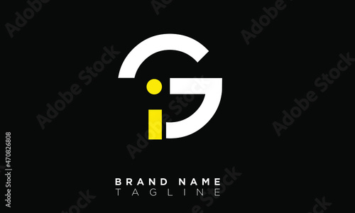 Alphabet letters Initials Monogram logo IG, GI, I and G