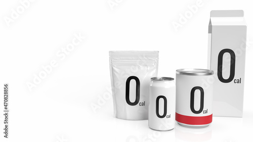 Foto The food product 0 kcal on white background  for health and sci concept 3d rende