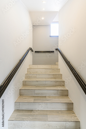 Russia  Moscow- May 06  2020  interior room apartment modern bright cozy atmosphere. general cleaning  home decoration  preparation of house for sale. stairs  steps