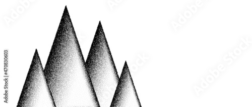 Mountain grain pattern vector background. Black noise stipple dots. Sand grain effect. Dots grunge banner. Abstract noise dotwork pattern. Stipple circles texture. Dotted vector background.