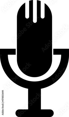 Icon of a microphone used by singers and other musicians. Vector.