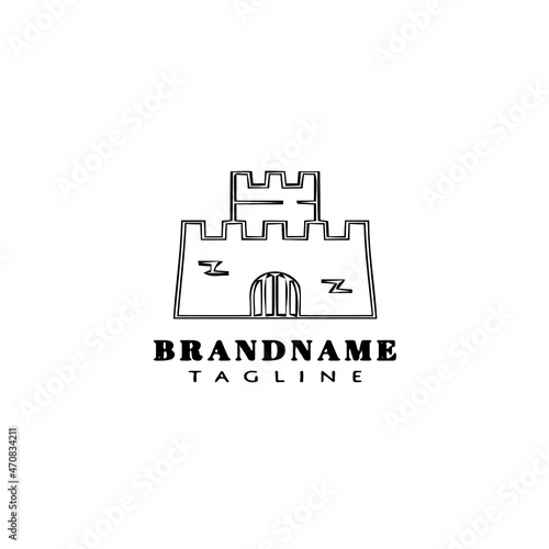 castle logo cartoon design icon template black isolated vector