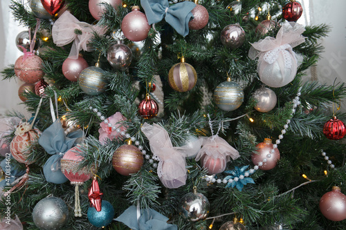 Christmas, New Year ball decoration Shallow DOF. photo