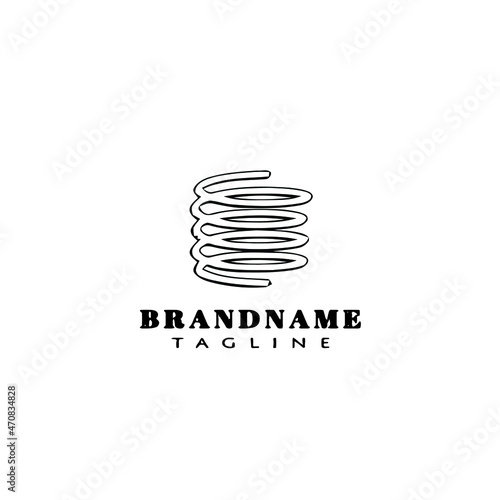 coil spring logo cartoon icon design black isolated vector illustration
