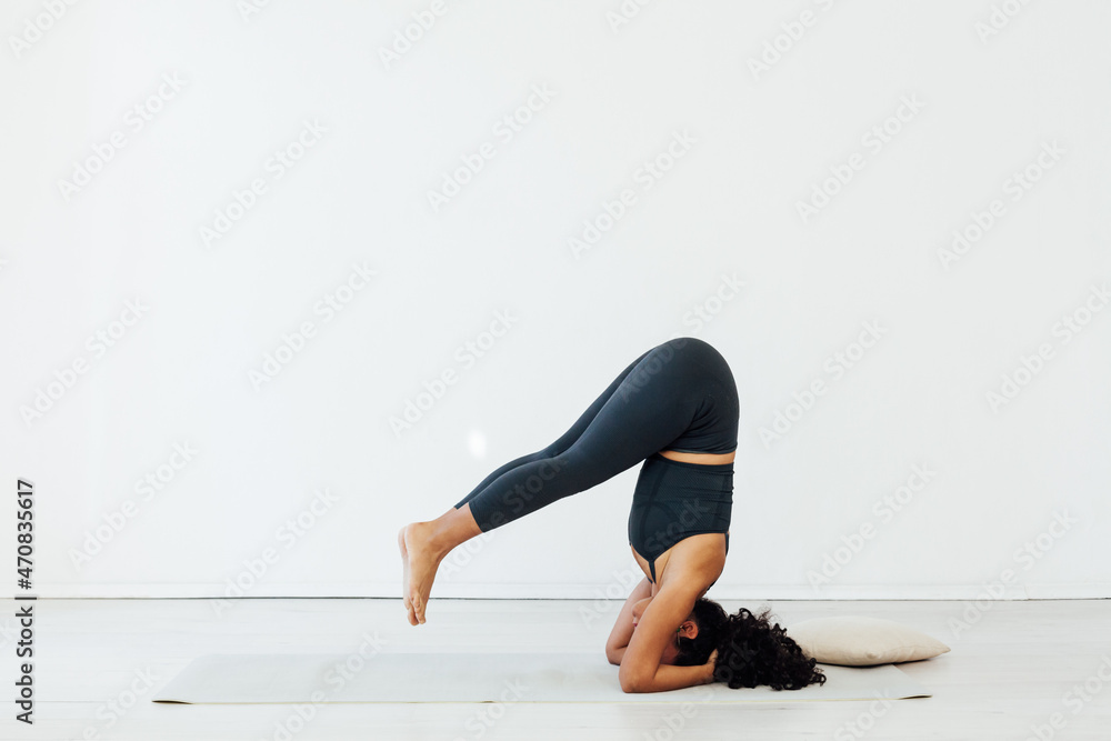 beautiful woman brunette classes yoga asana gymnastics