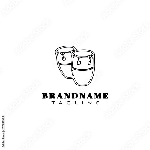 conga logo cartoon icon design template black vector illustration