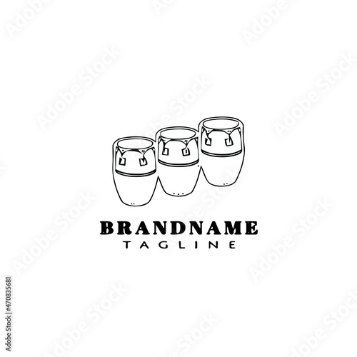 conga logo cartoon icon design symbol black isolated vector illustration