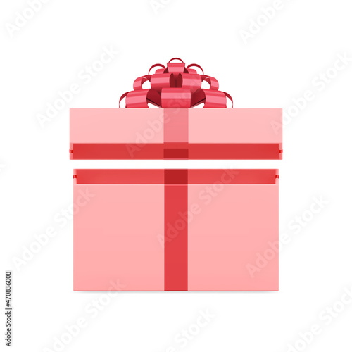 Pink girlish rectangle cardboard package for festive desired present storage isometric vector