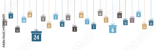 advent calendar 1 to 24 on christmas presents