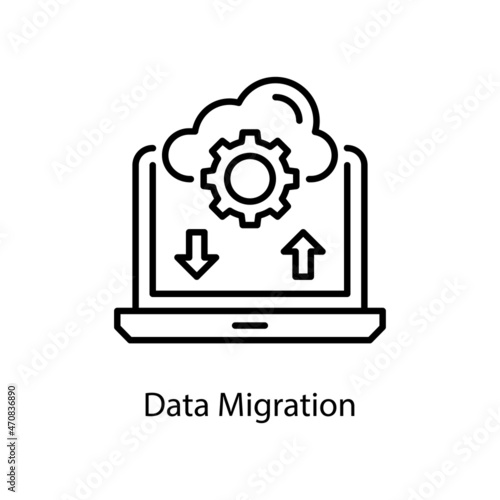 Data Migration vector outline Icon Design illustration. Web And Mobile Application Symbol on White background EPS 10 File