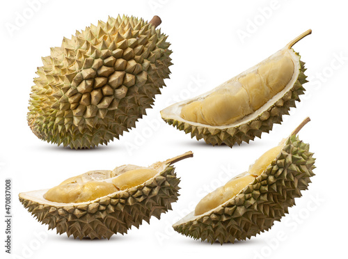 Durian fruit isolated on white background
