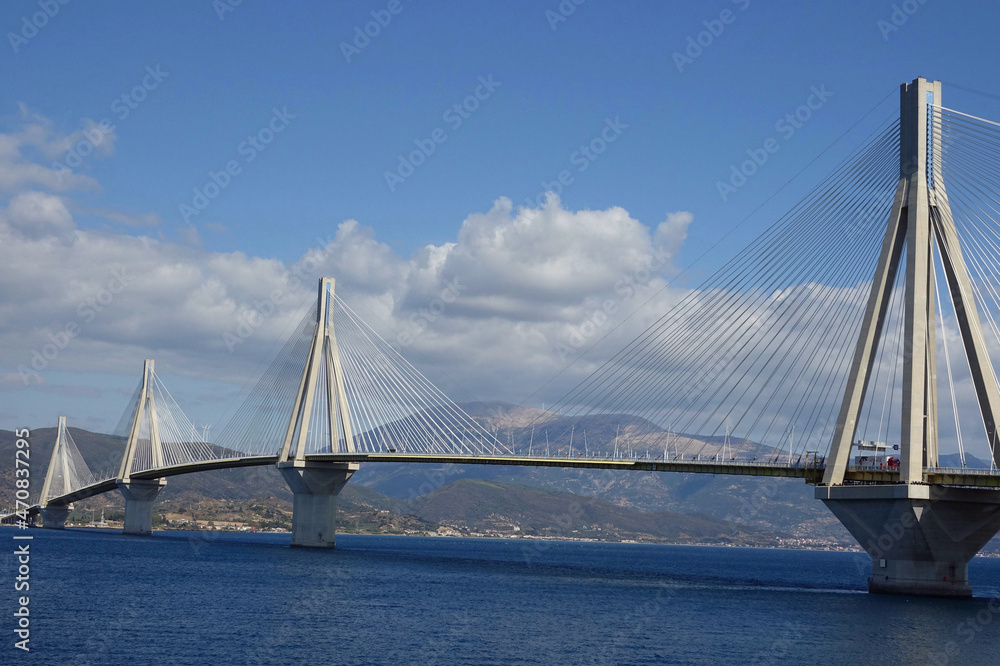 Obraz premium Greece. Rio-Antirro Briddge over the Golf of Corinth