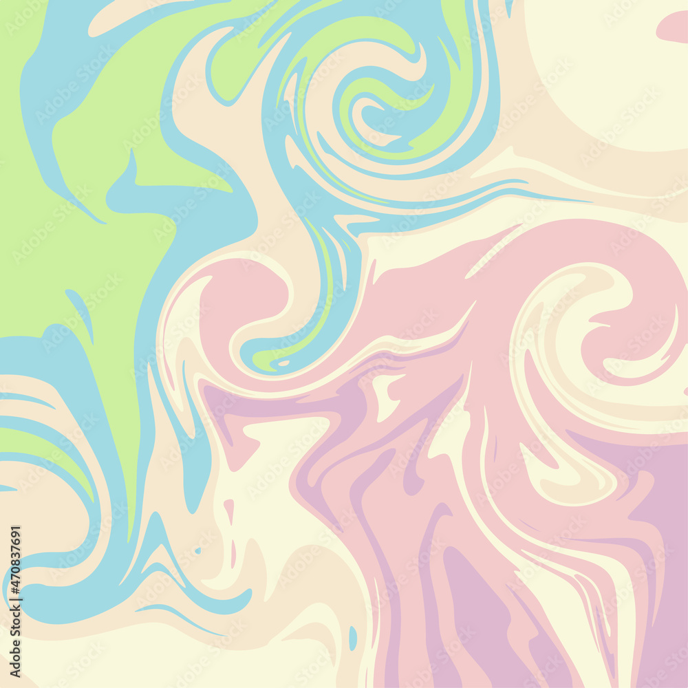 Colourful marble vector background pattern.  Liquid dynamic lined gradient waves.