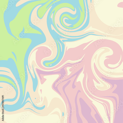 Colourful marble vector background pattern. Liquid dynamic lined gradient waves.