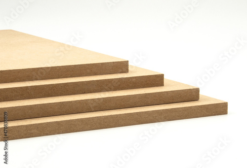 Profile view of raw mdf boards.