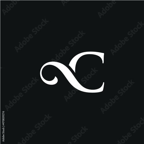 initials C logo design vector template, serif font