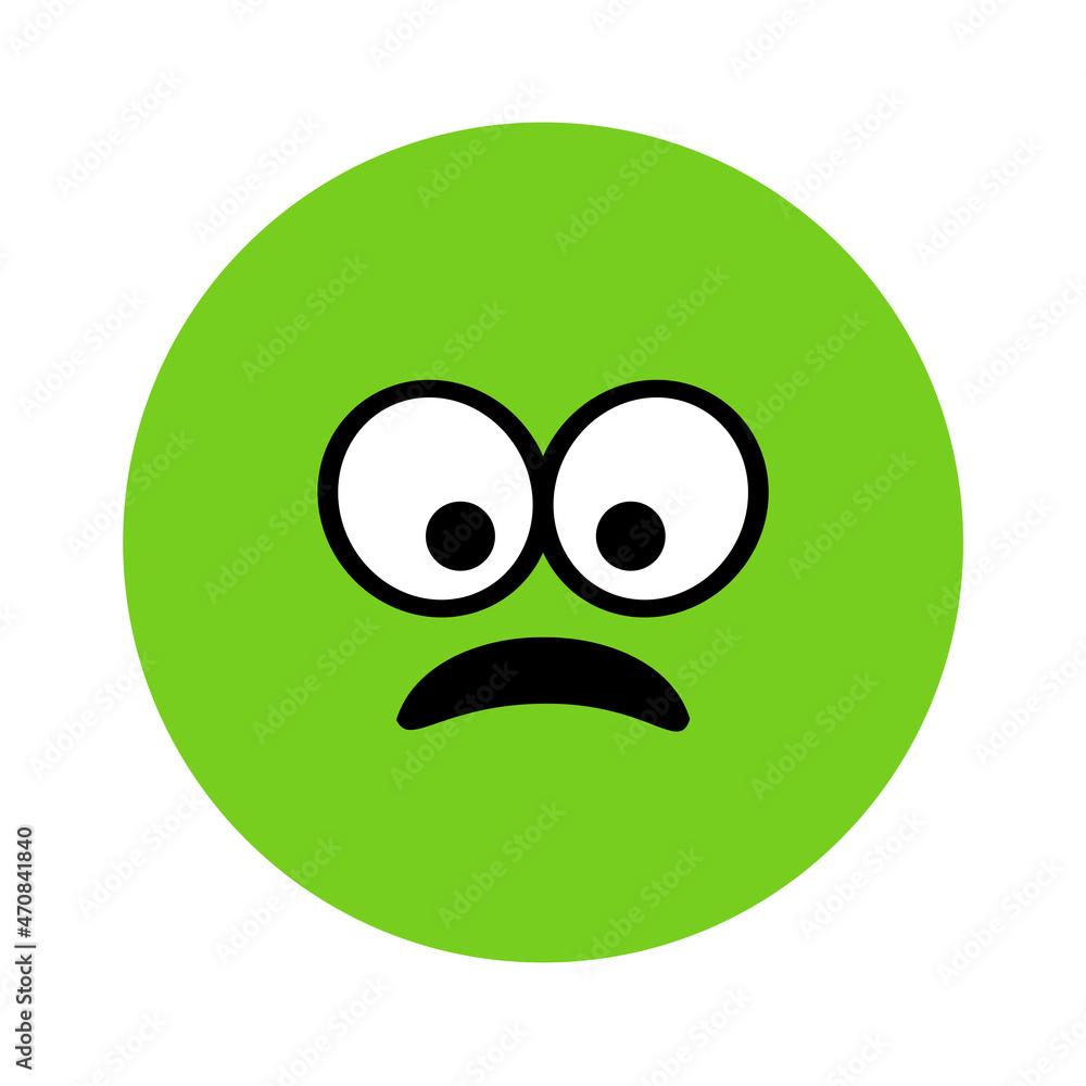 Sad surprised face. Emoji icon vector. Emoticon sign. Negative emotions. Vector illustration. Sad surprised face. Emoji icon vector. Emoticon sign. Negative emotions. Vector illustration.