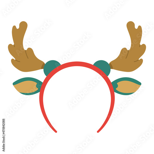 Christmas headbands with reindeer antlers vector cartoon illustration isolated on a white background.