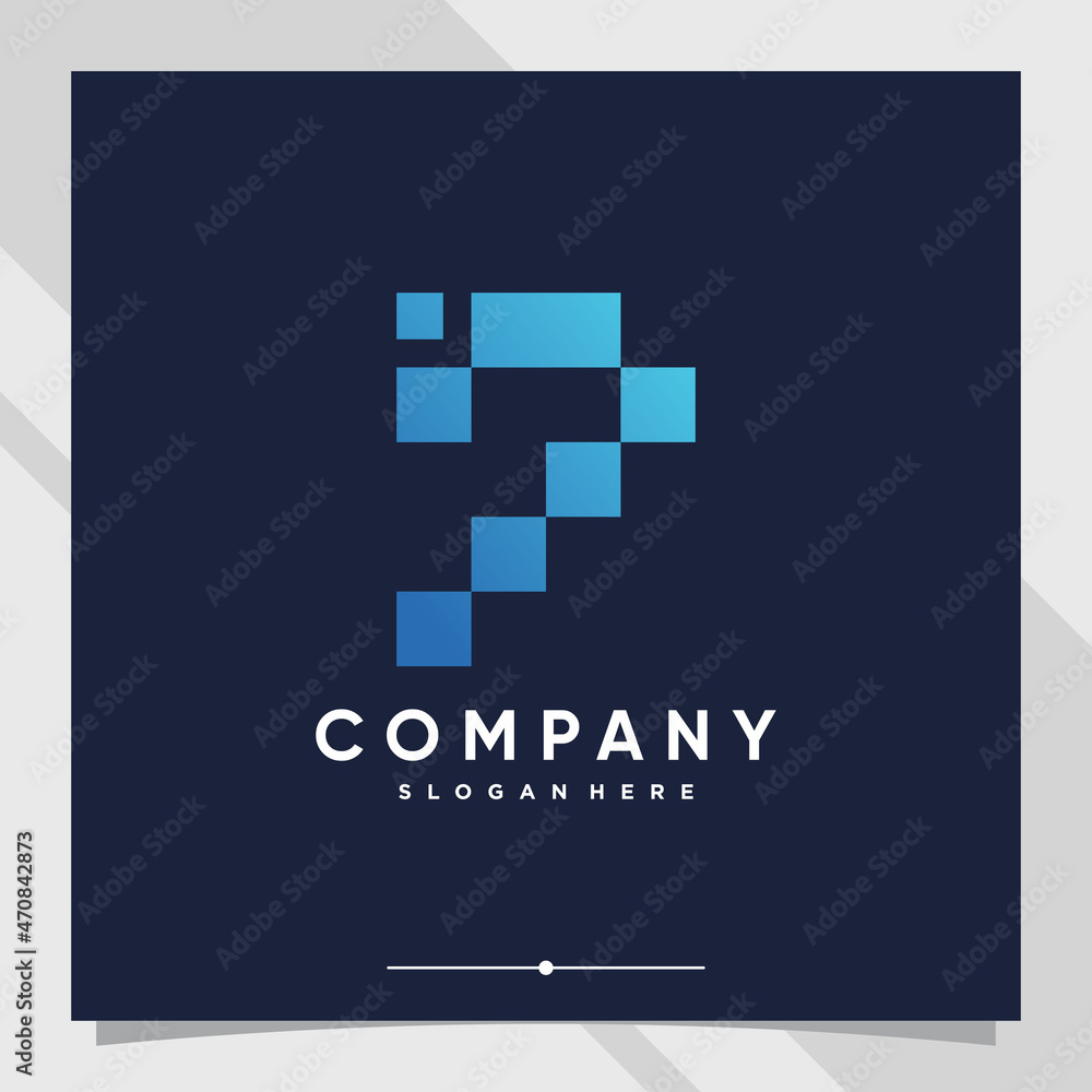 Obraz premium Creative monogram logo design initial letter P with unique concept part seven