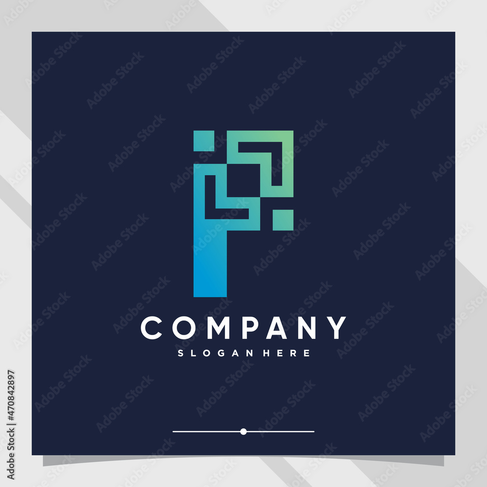 Creative monogram logo design initial letter P with unique concept part ten Creative monogram logo design initial letter P with unique concept part ten
