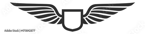Bild auf Leinwand Winged badge. Flight emblem. Logo in vintage style