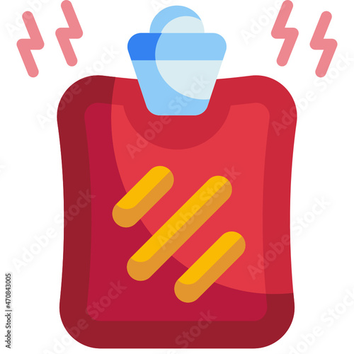 hot water bottle flat icon