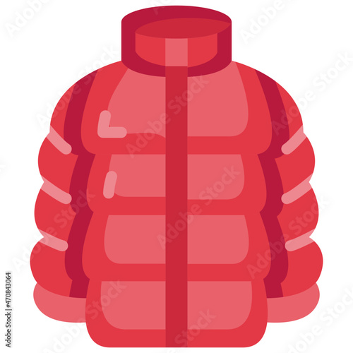 puffer coat flat icon