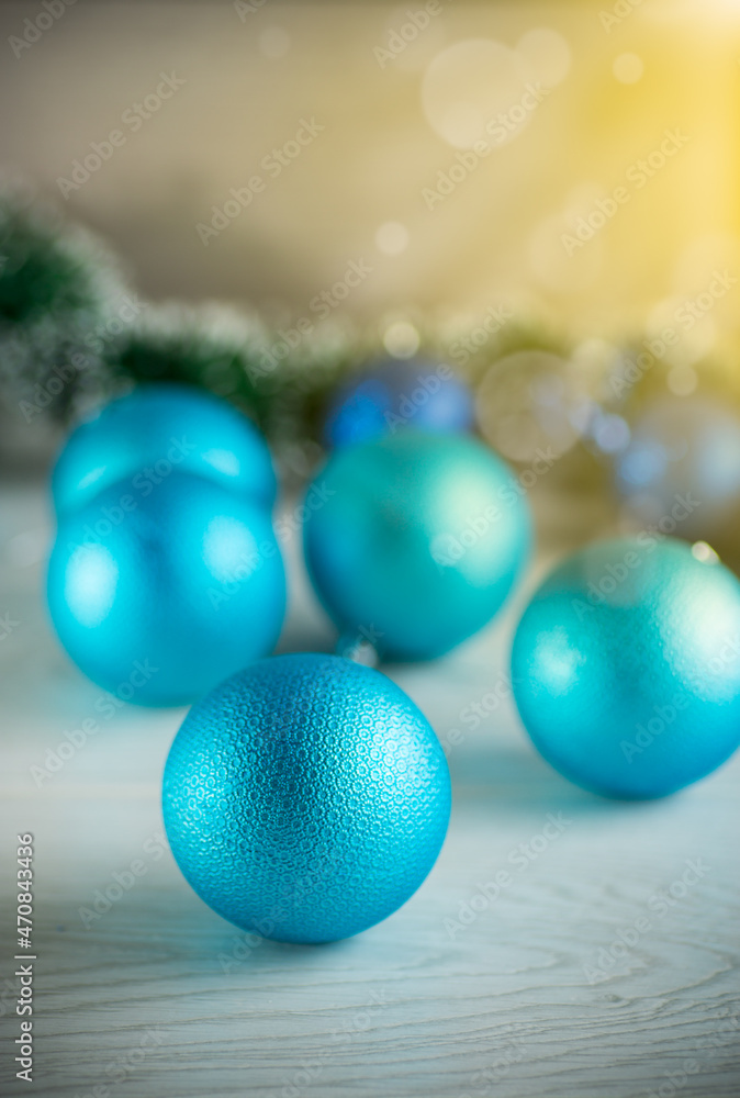 New Year's toys on an abstract background. New Year's toys on an abstract background.