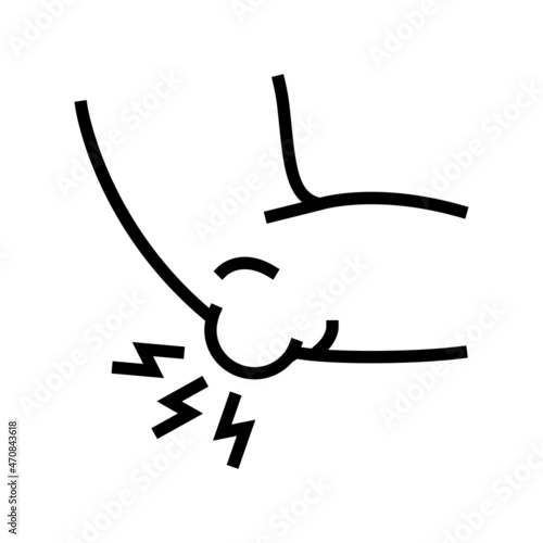bursitis disease line icon vector. bursitis disease sign. isolated contour symbol black illustration