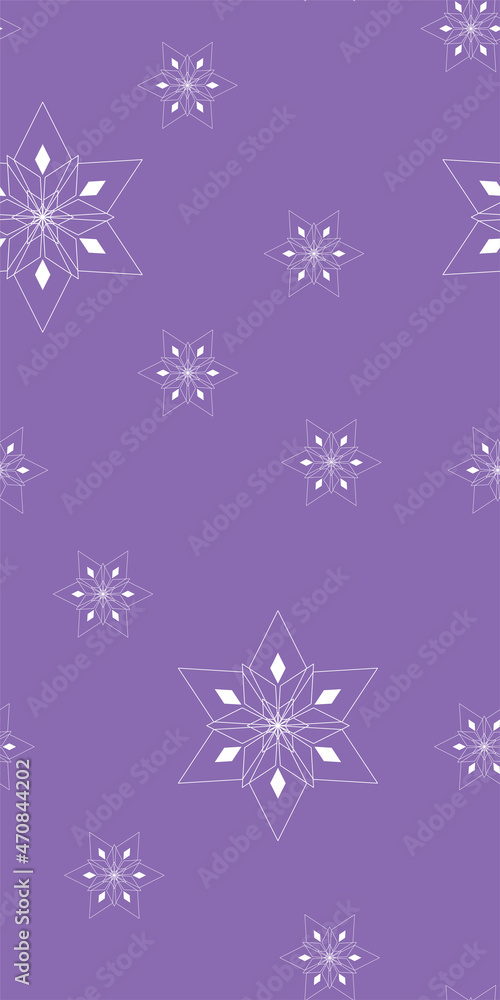 Fototapeta premium Seamless winter vector pattern with falling snowflakes. Suitable for textiles, textures, wallpaper, wrapping paper. Children's print