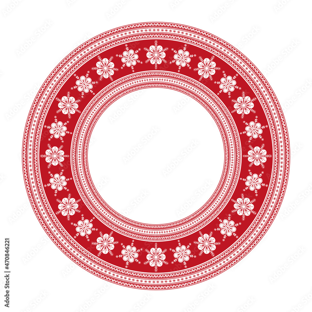Red vintage circle frame stock vector. Illustration of decorative