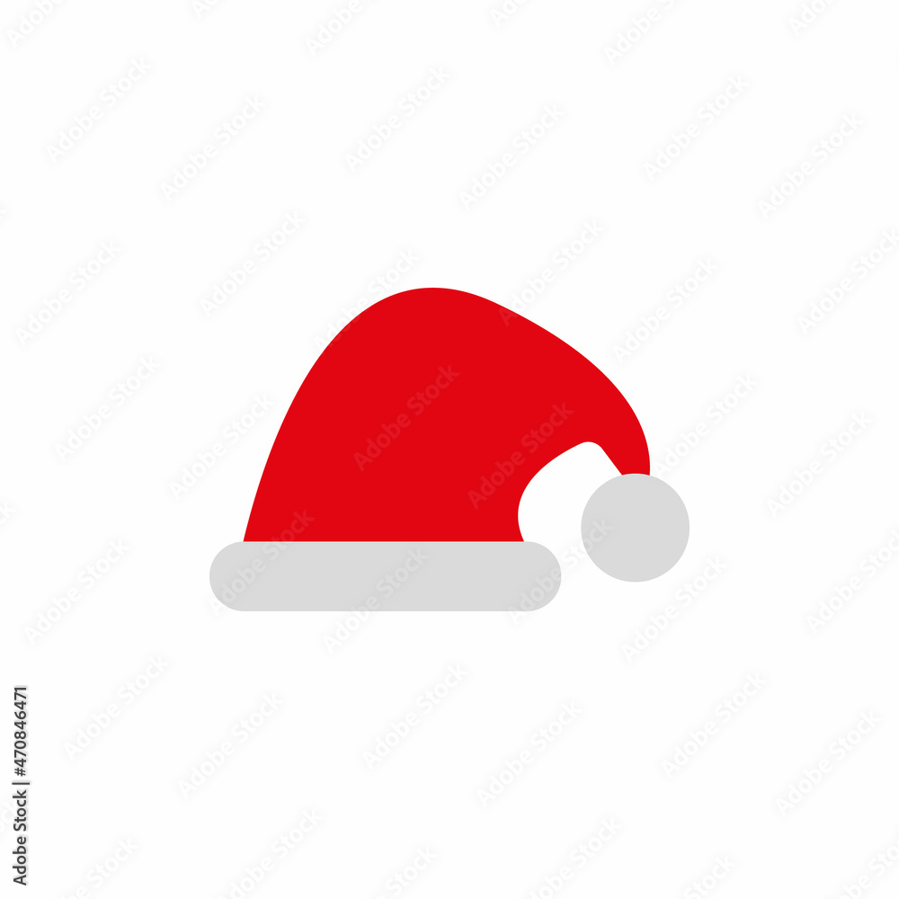 Hat Santa Claus, Isolated On White Background, Vector Illustration Hat Santa Claus, Isolated On White Background, Vector Illustration