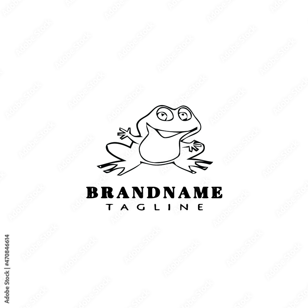 cute frog logo template icon vector illustration
