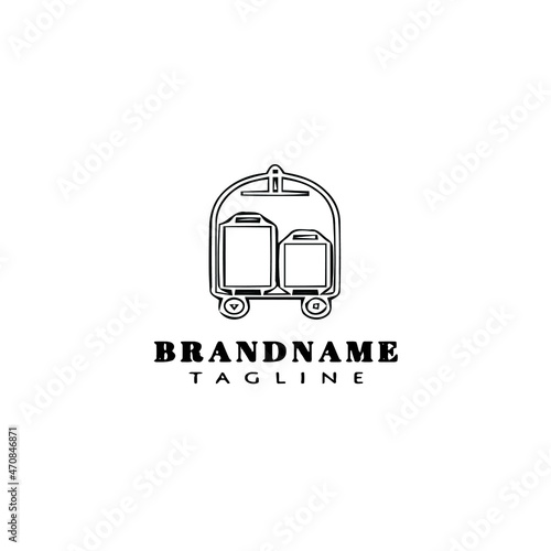 luggage trolley logo logo design template icon vector illustration