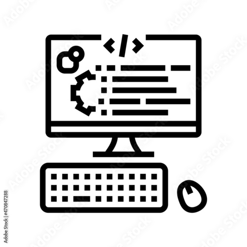 user-written software line icon vector. user-written software sign. isolated contour symbol black illustration