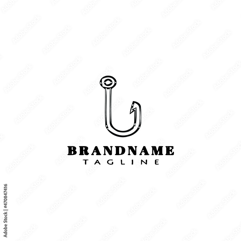 fishing hook logo cartoon design icon template vector illustration fishing hook logo cartoon design icon template vector illustration